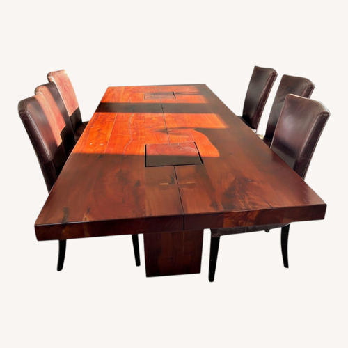Used Arhaus Dark Brown Wood Dining Set for sale on AptDeco