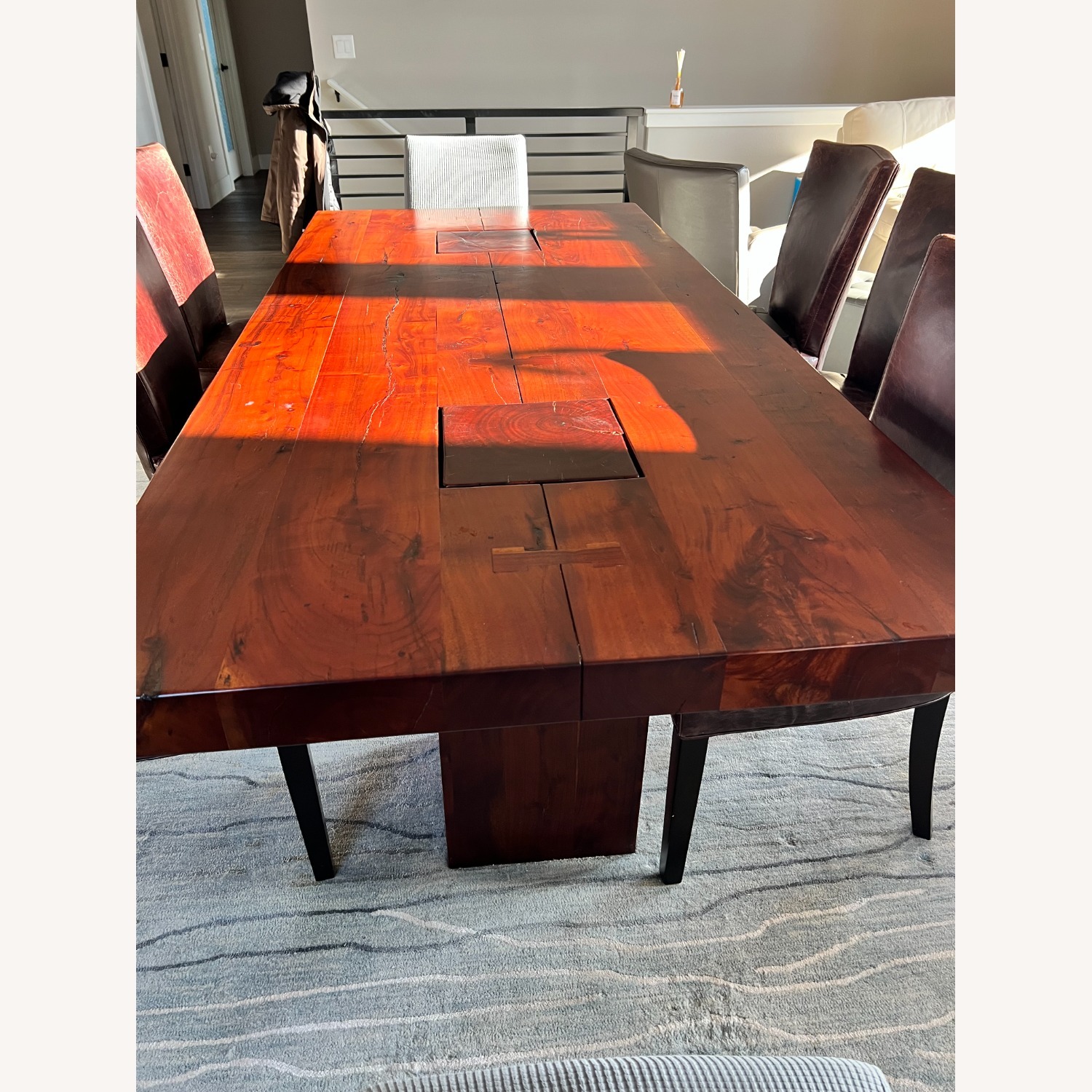 Arhaus Dark Brown Wood Dining Set - image-1