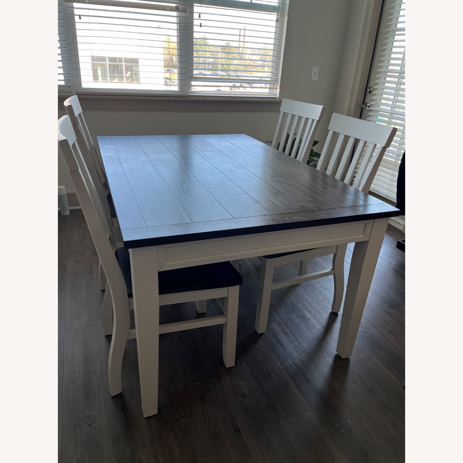 Farmhouse Furniture Dark Brown Wood Dining Sets - image-1