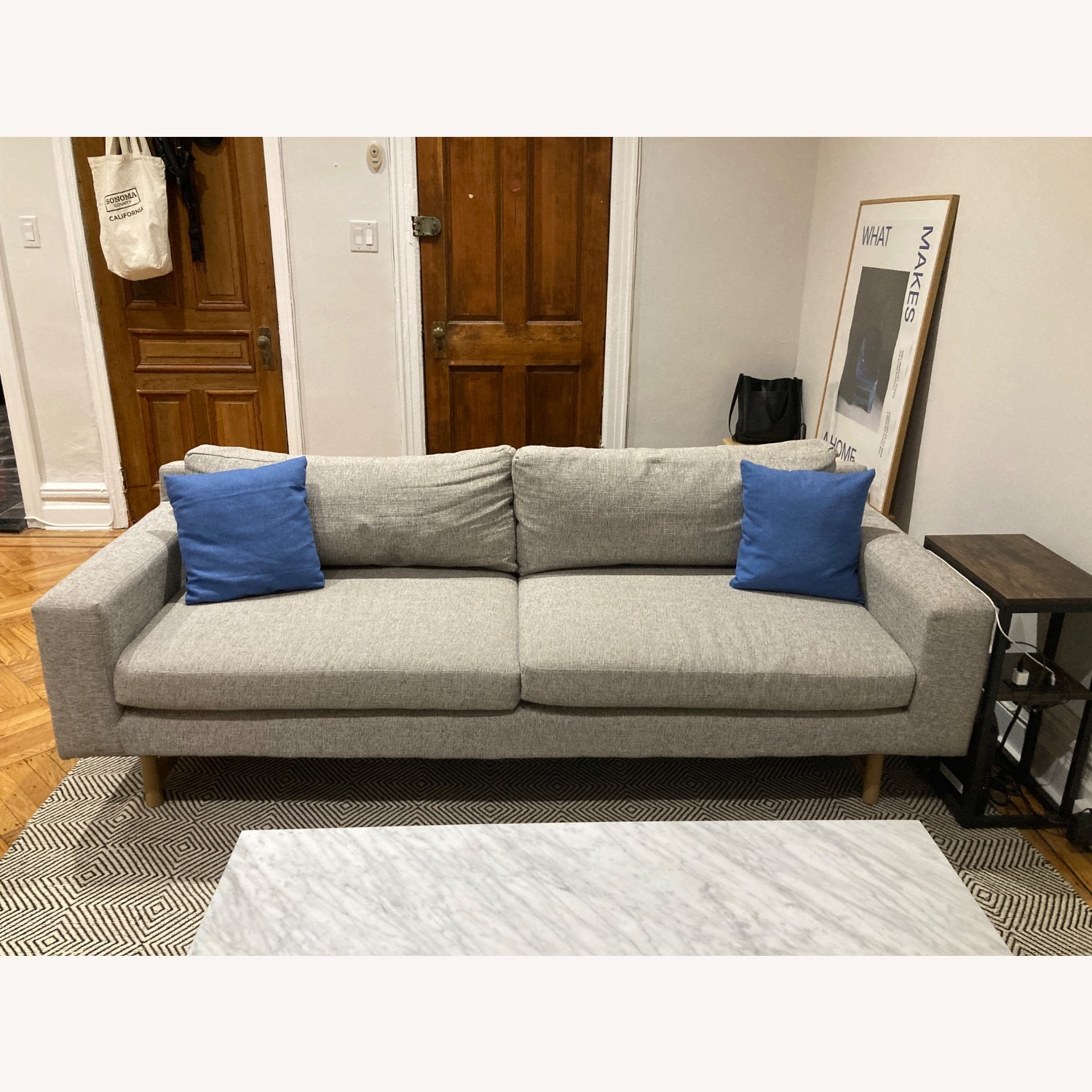 West Elm Eddy Light Gray Fabric 3+ Seater Sofa - image-3