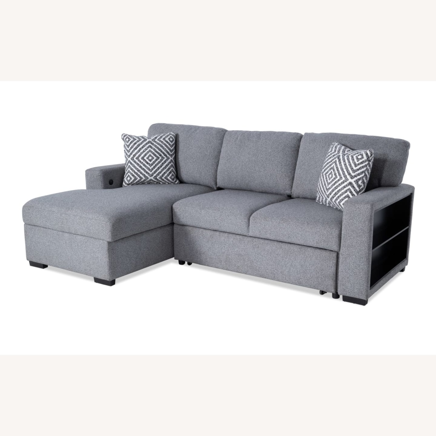 Bob's Discount Furniture Playday Gray 93'' 2 Piece Left Arm Facing Pop-Up Sleeper  - image-5