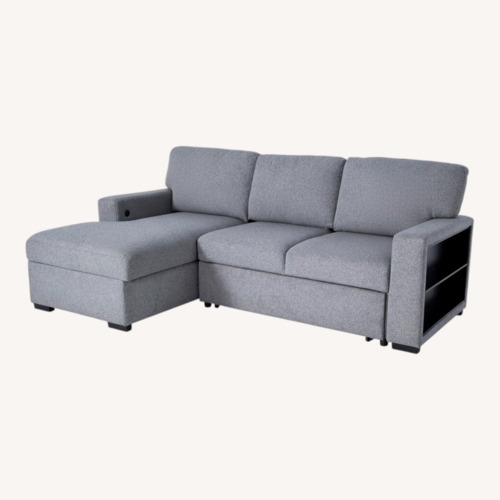 Used Bob's Discount Furniture Playday Gray 93'' 2 Piece Left Arm Facing Pop-Up Sleeper  for sale on AptDeco