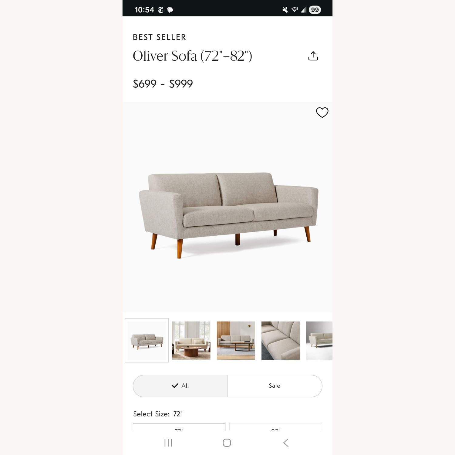 West Elm Light Gray Fabric 2 Seater Sofa - image-1
