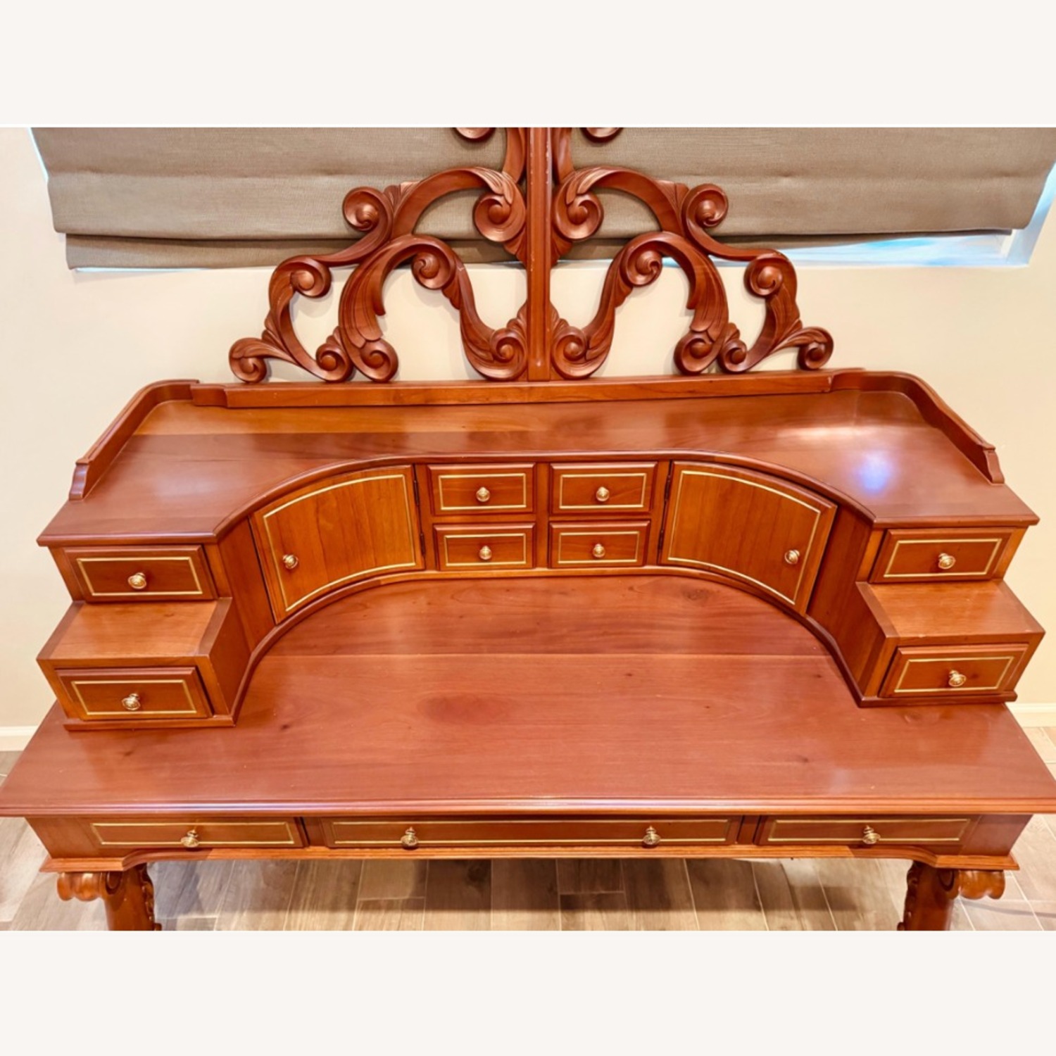 Light Brown Wood Desk - image-2