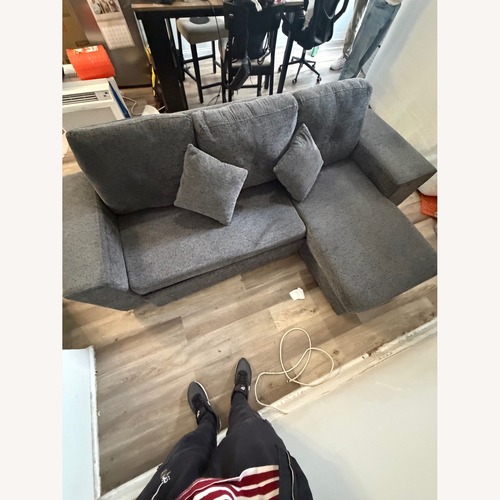 Used Amazon Fleiks Dark Gray Velvet 3+ Piece Sectional for sale on AptDeco