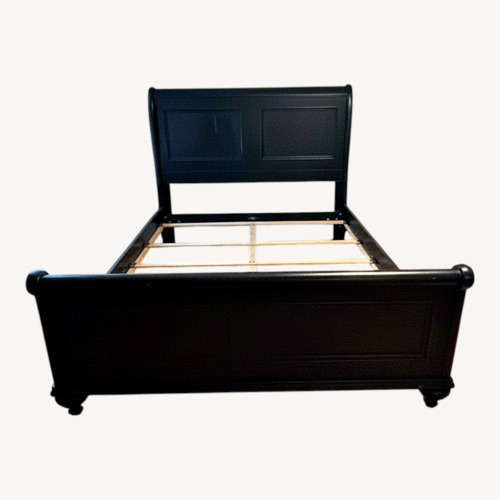 Used Ethan Allen Black Wood Queen Bed for sale on AptDeco