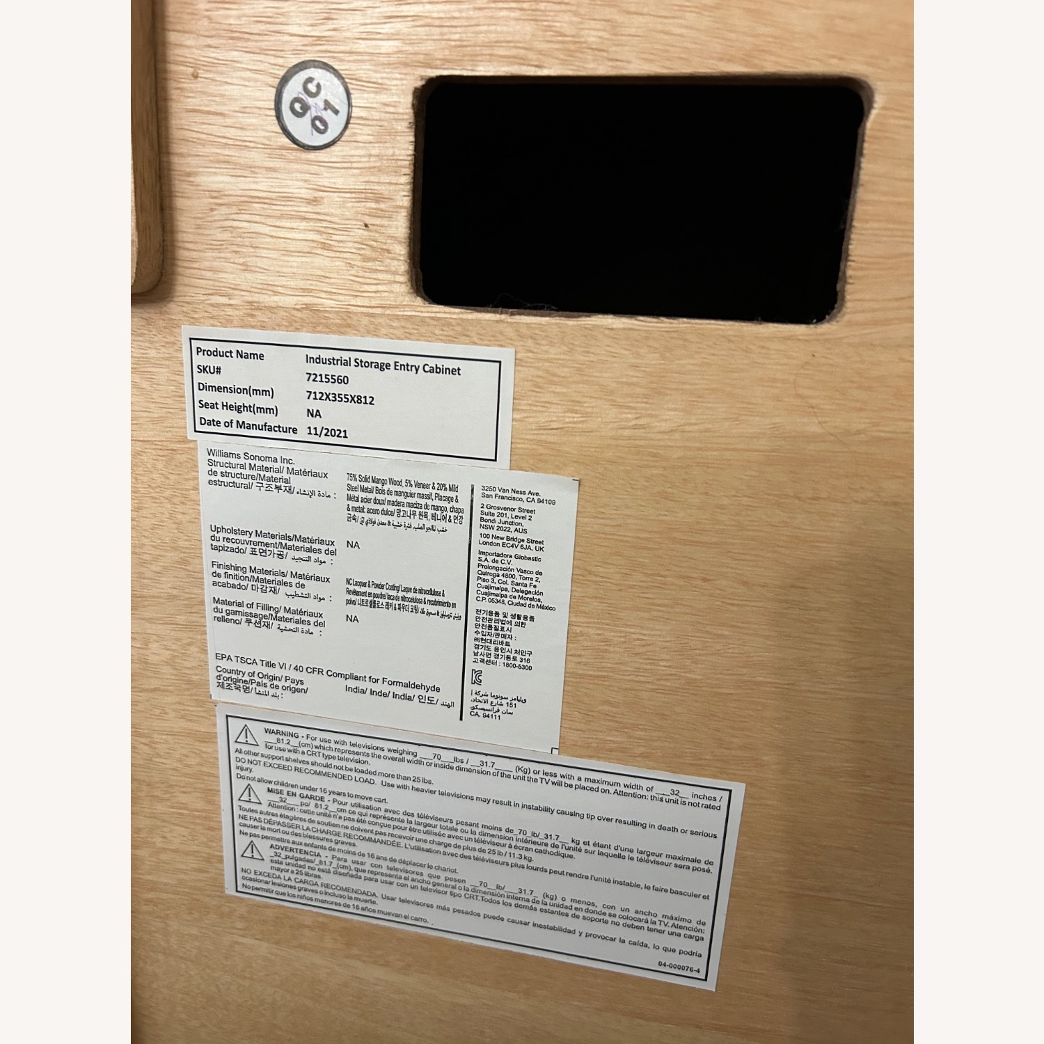 West Elm Industrial Cabinet Mango Wood - image-6