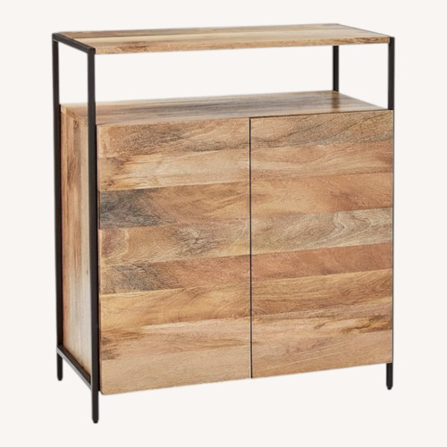 Used West Elm Industrial Cabinet Mango Wood for sale on AptDeco