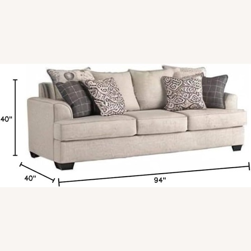 Used  Ashley Velletri Chenille Stylish Sofa with 4 Accent Pillows for sale on AptDeco