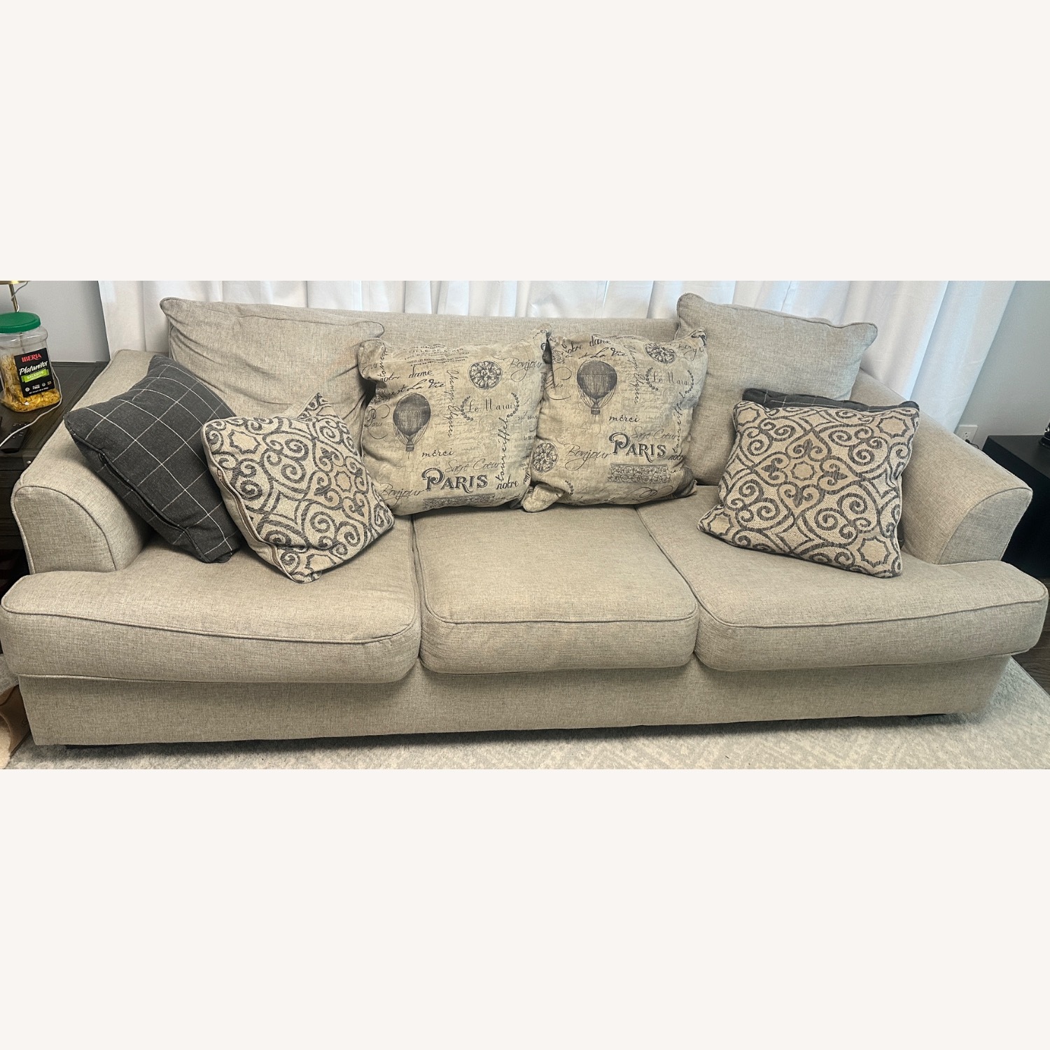  Ashley Velletri Chenille Stylish Sofa with 4 Accent Pillows - image-3