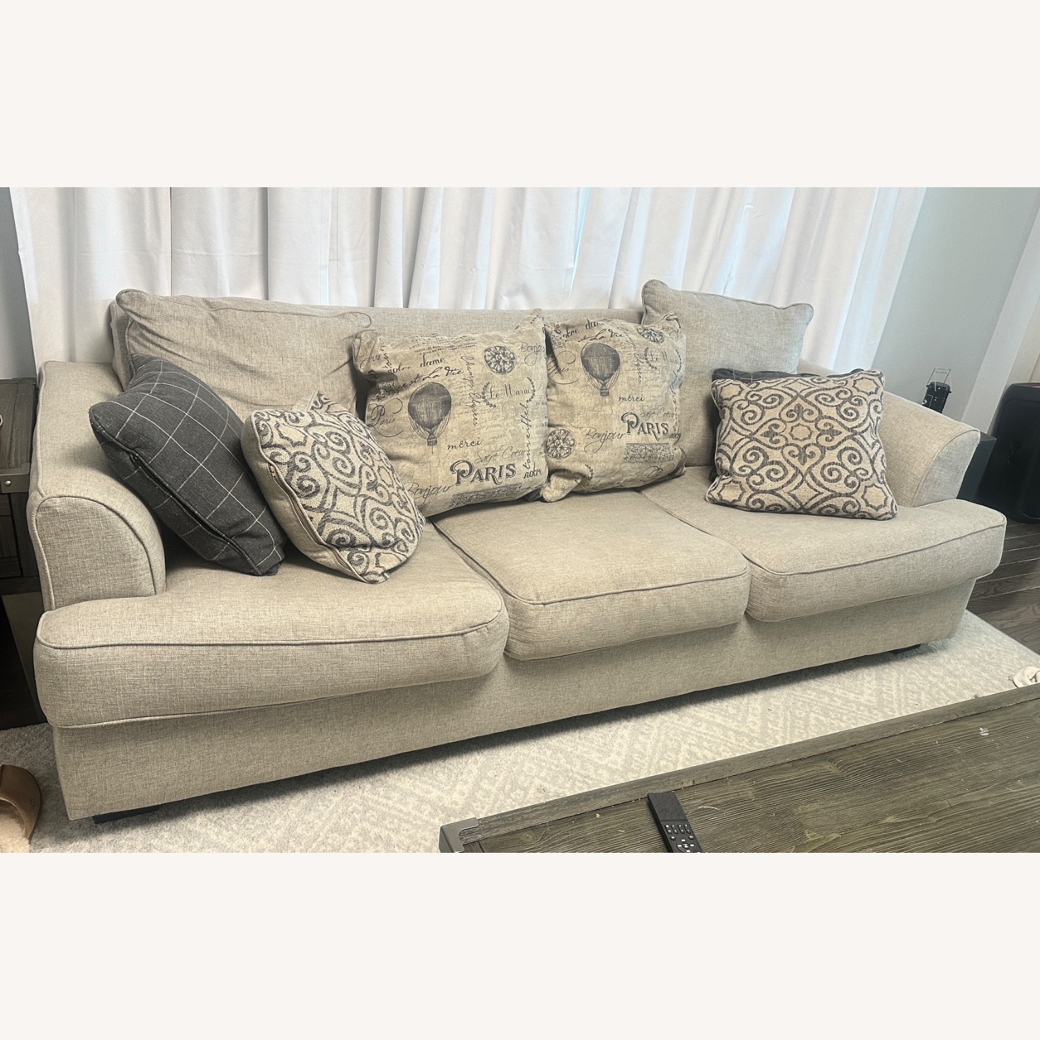  Ashley Velletri Chenille Stylish Sofa with 4 Accent Pillows - image-2