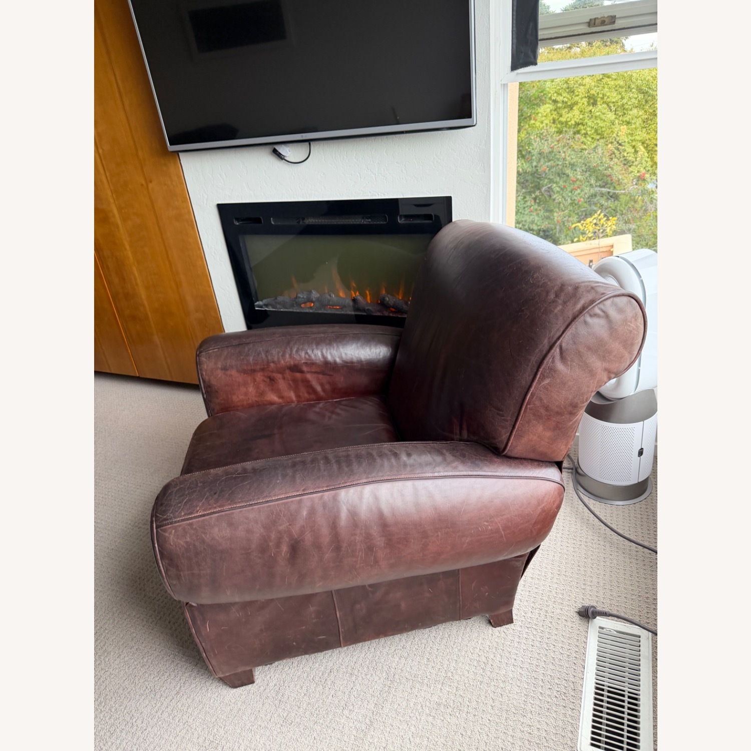 Vintage/Antique Dark Brown Leather Recliner - image-2