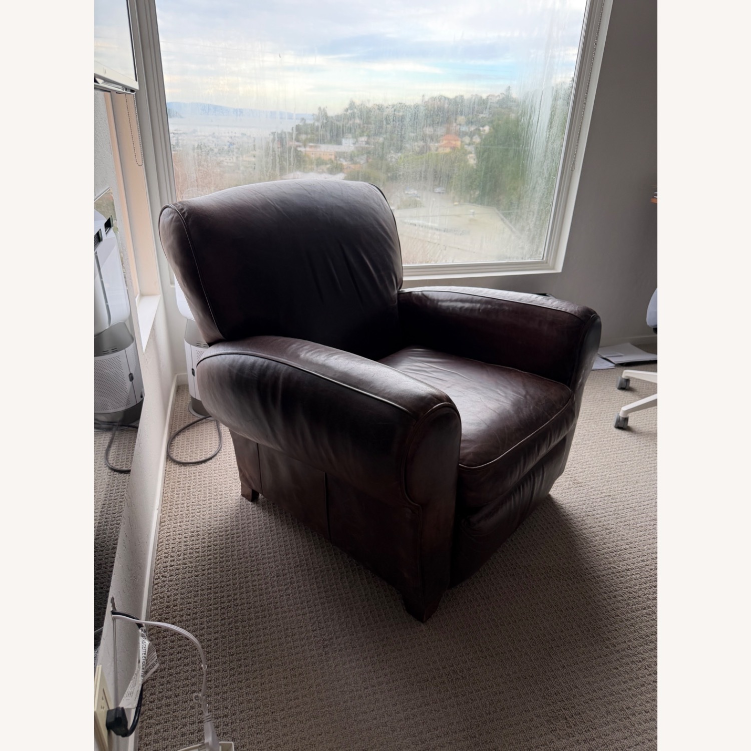 Vintage/Antique Dark Brown Leather Recliner - image-3