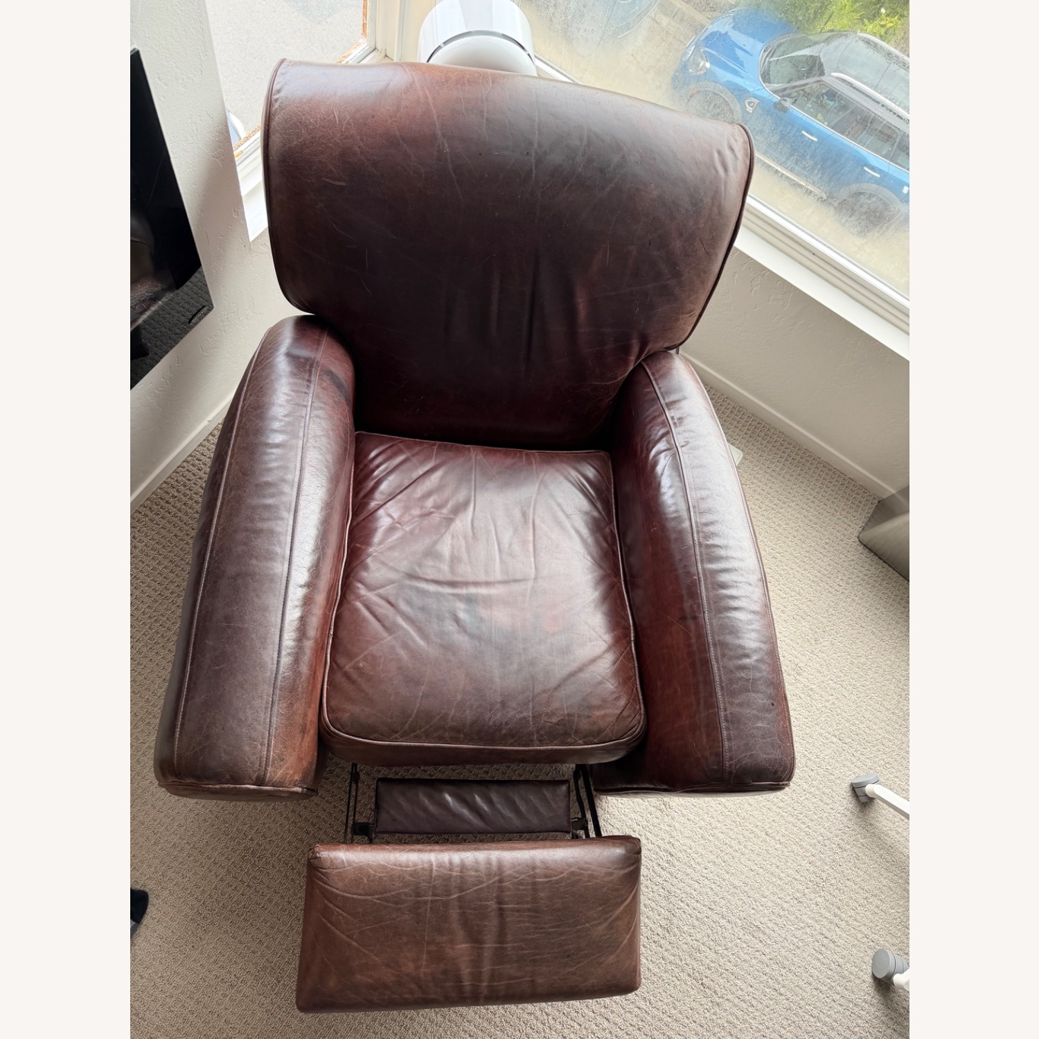Vintage/Antique Dark Brown Leather Recliner - image-4