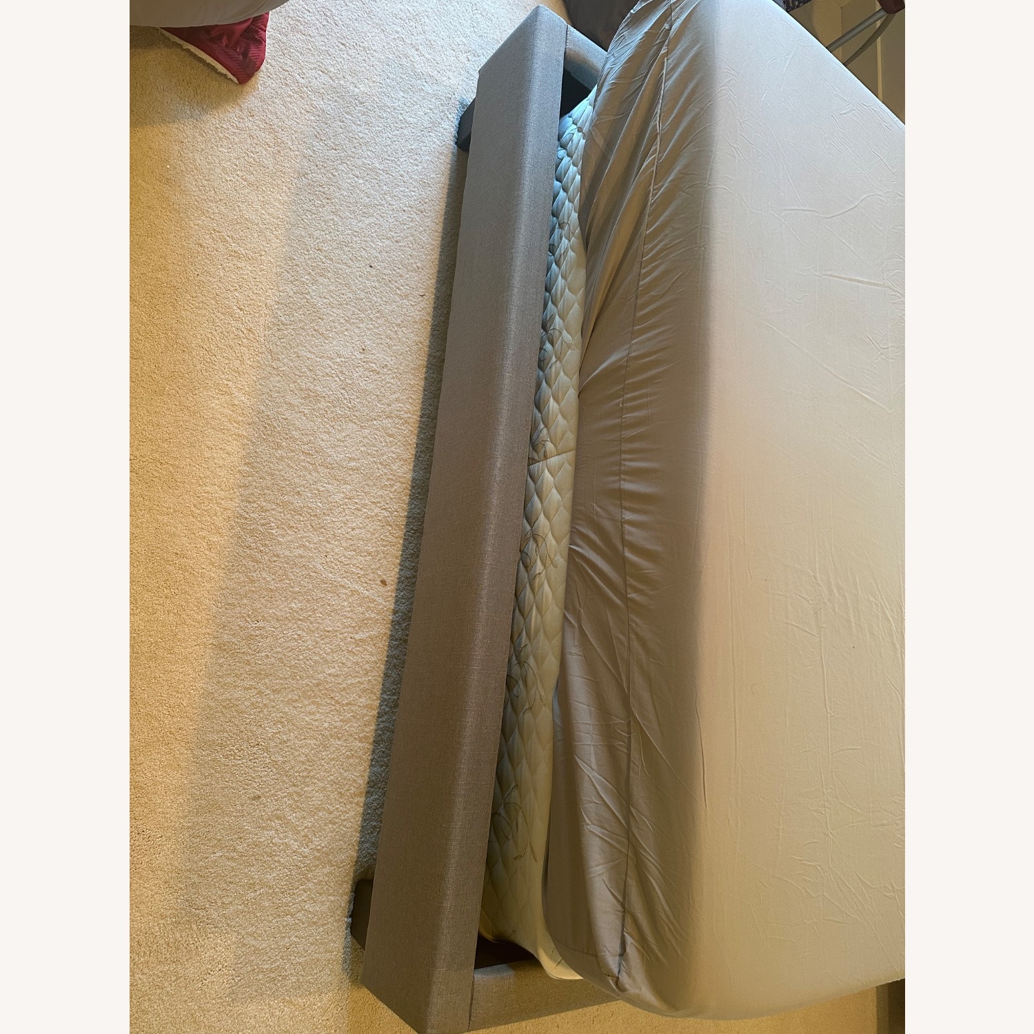Living Spaces Light Gray Fabric Queen Bed - image-3