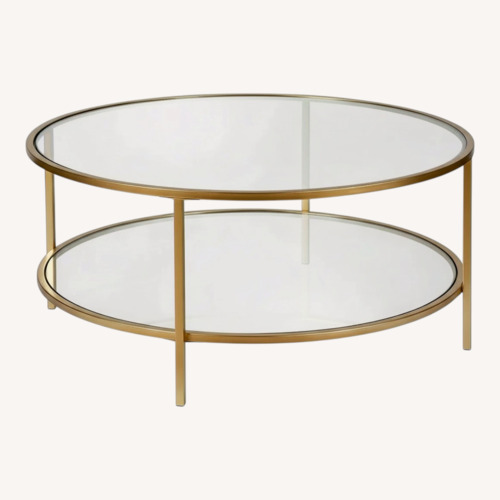 Used Wayfair Round Gold Coffee Table  for sale on AptDeco