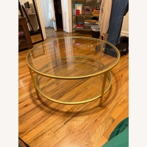 Used Wayfair Round Gold Coffee Table  for sale on AptDeco