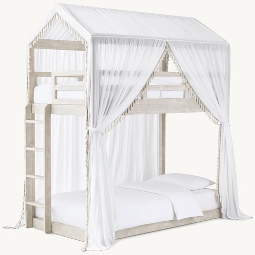 Used Restoration Hardware Light Gray Wood Bunk Bed for sale on AptDeco