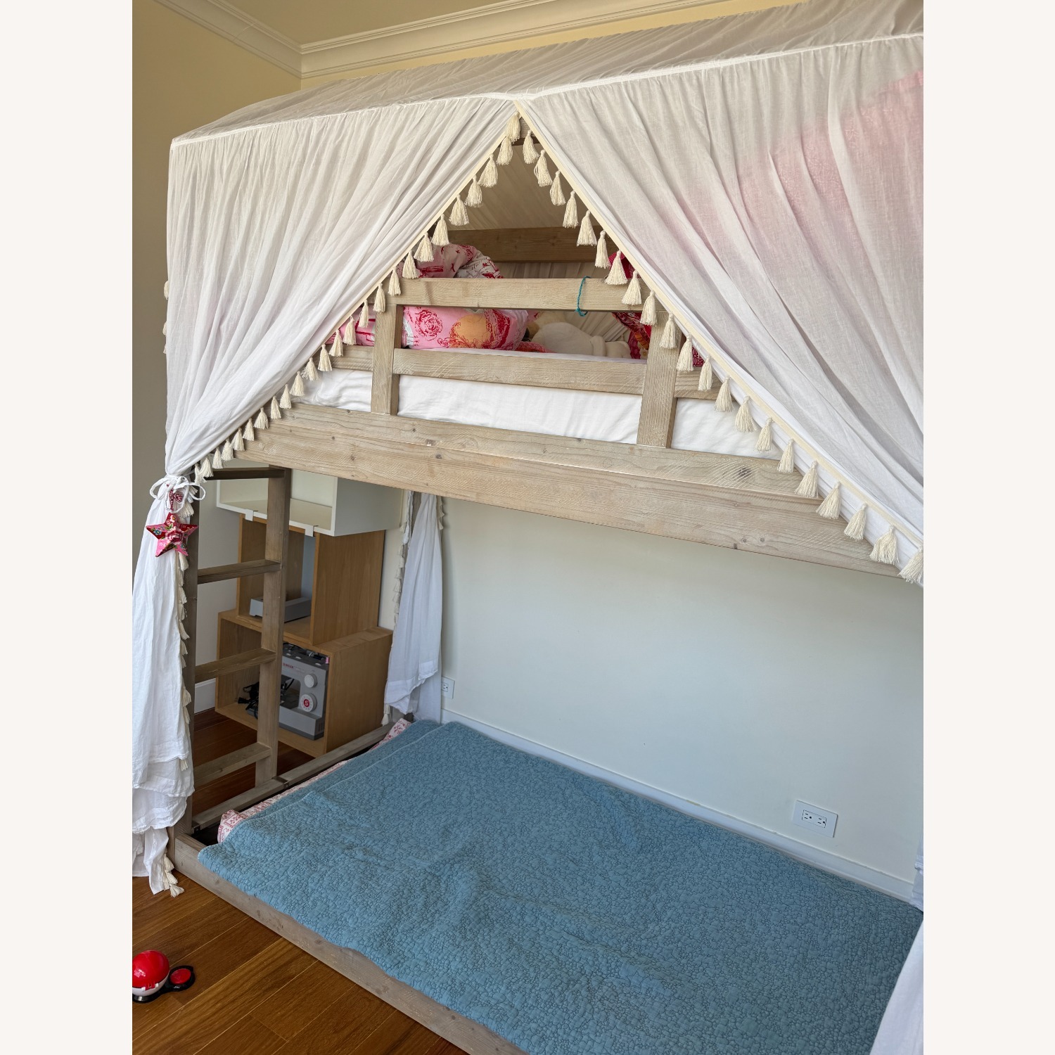 Restoration Hardware Light Gray Wood Bunk Bed - image-4