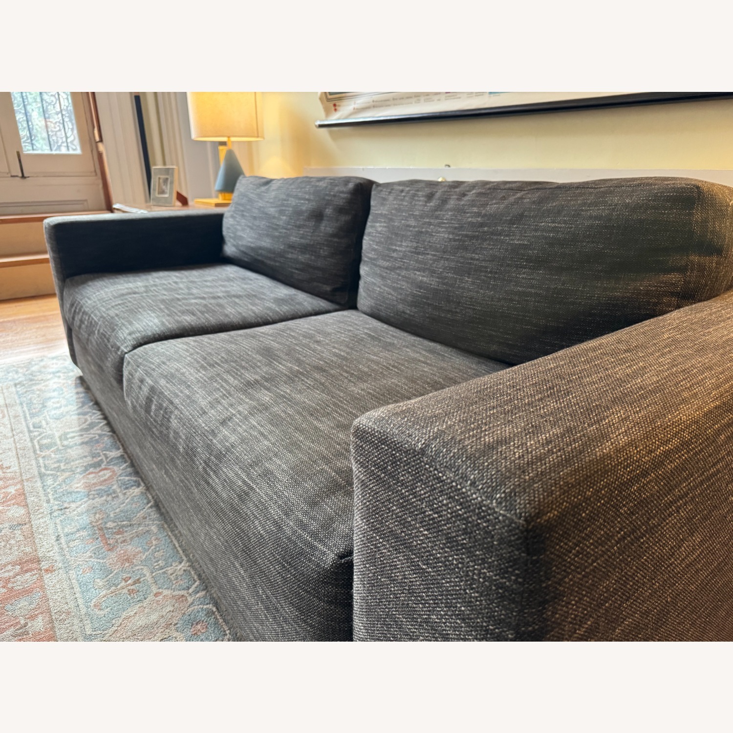 West Elm Urban Dark Gray Wood 3+ Seater Sofa - image-4