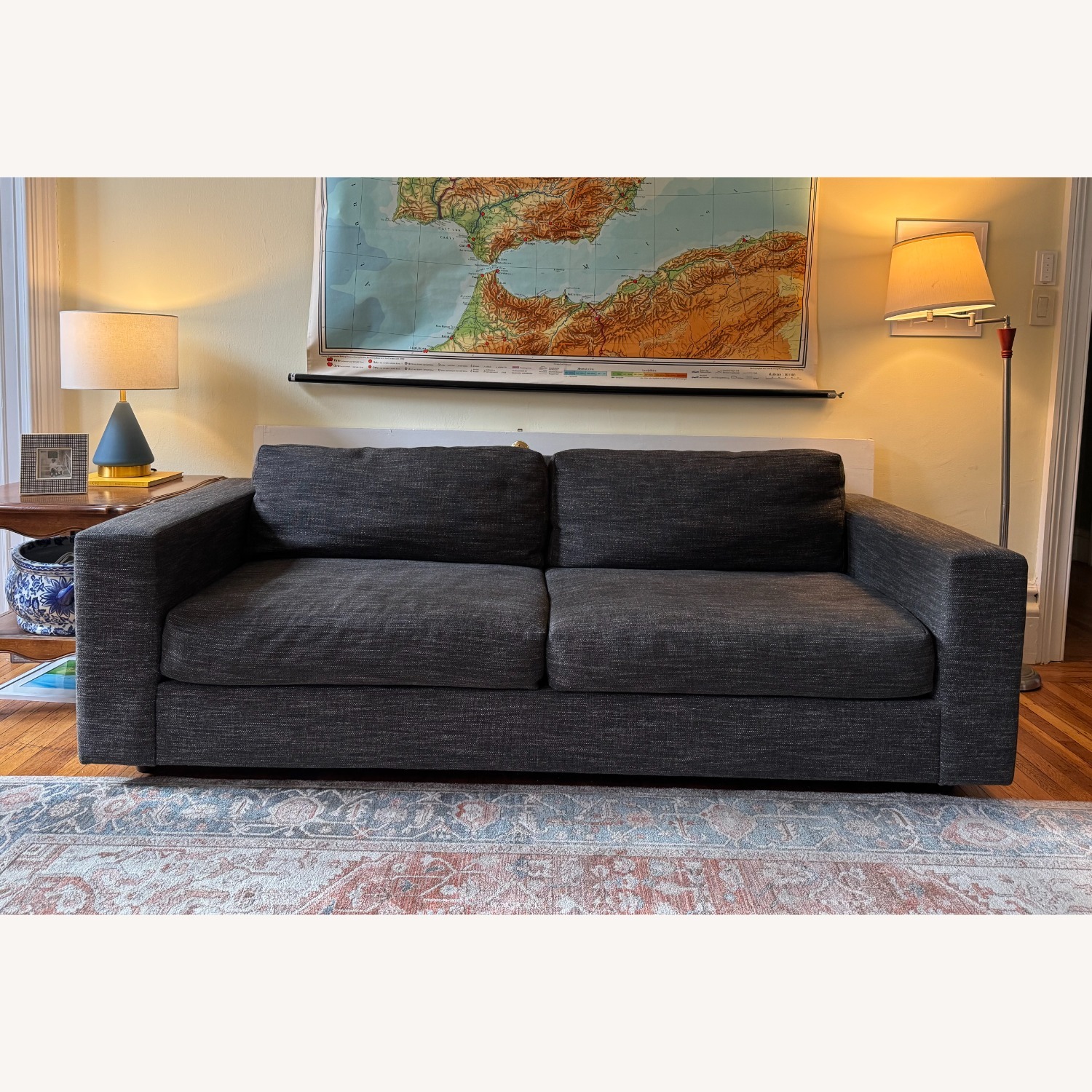 West Elm Urban Dark Gray Wood 3+ Seater Sofa - image-5