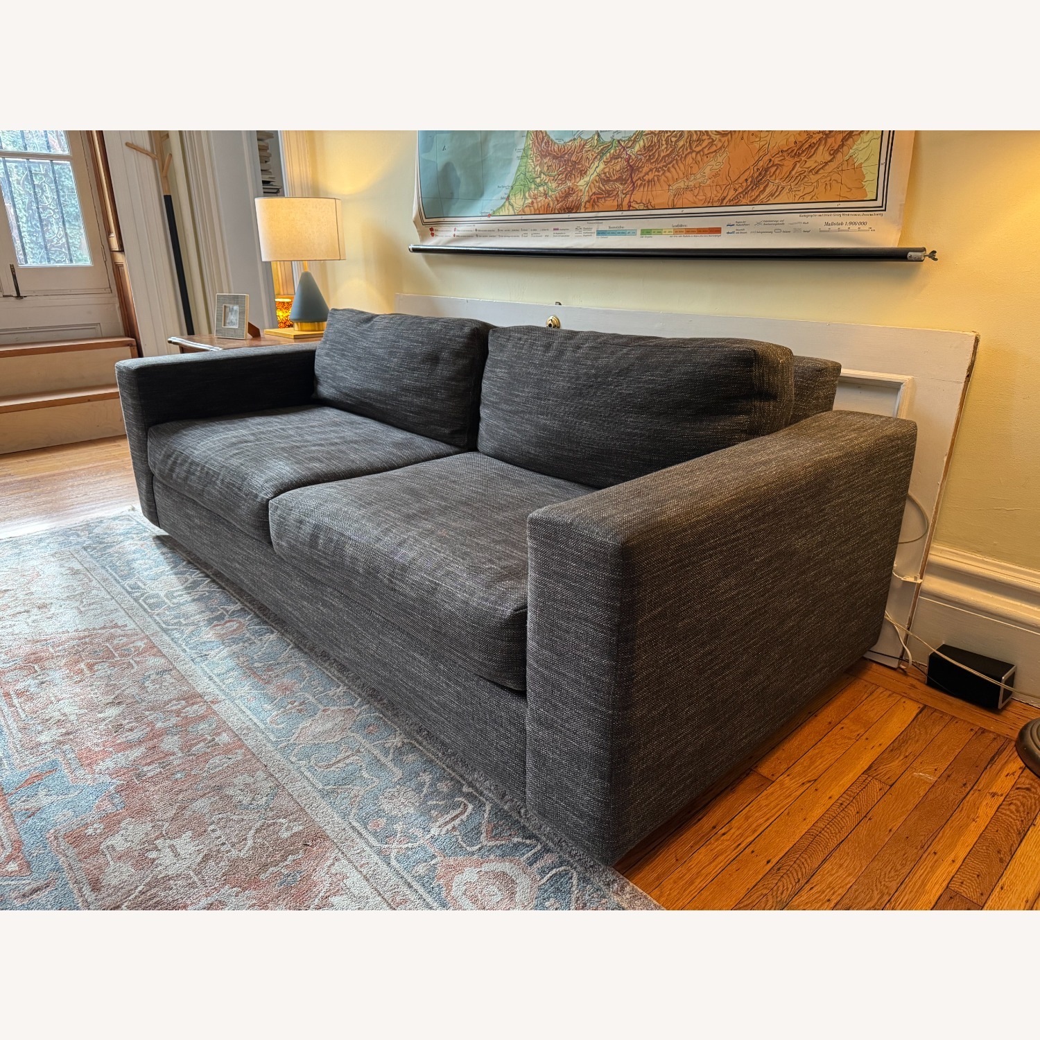 West Elm Urban Dark Gray Wood 3+ Seater Sofa - image-1