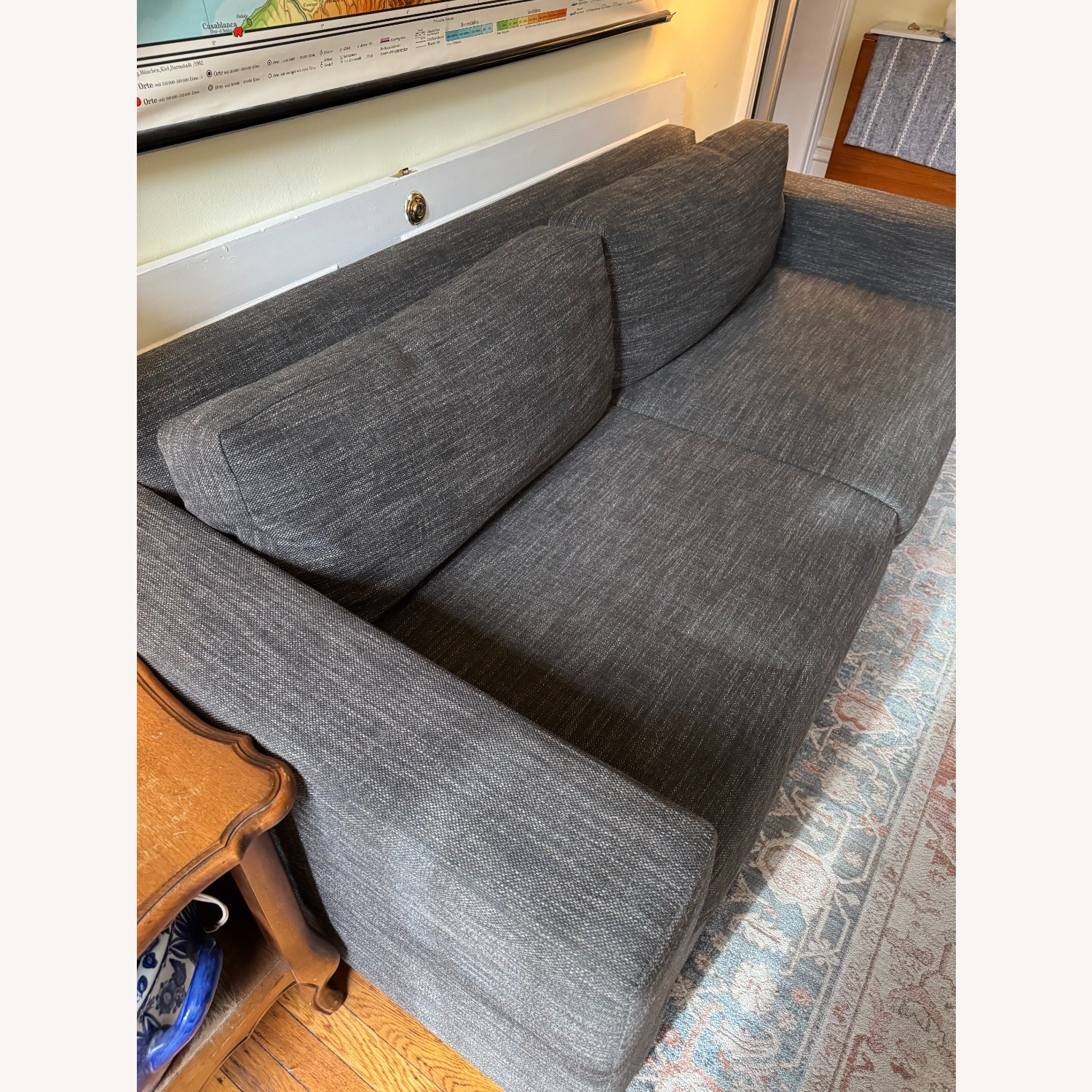 West Elm Urban Dark Gray Wood 3+ Seater Sofa - image-3