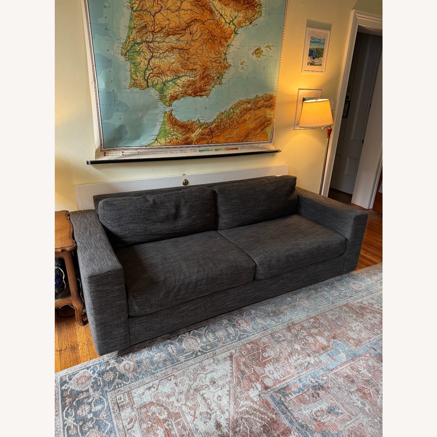 West Elm Urban Dark Gray Wood 3+ Seater Sofa - image-2