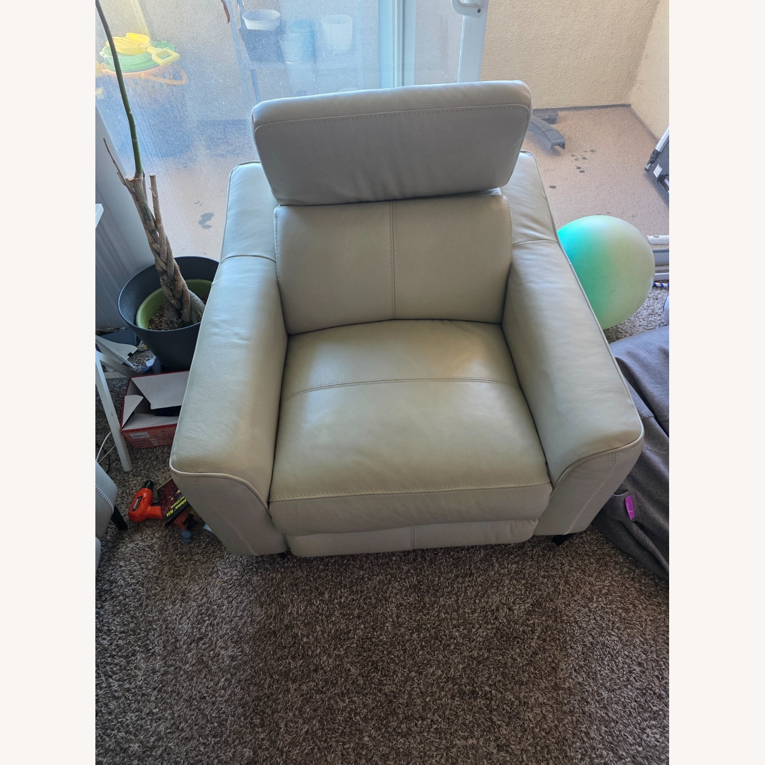 Living Spaces Light Gray Chair  - image-2