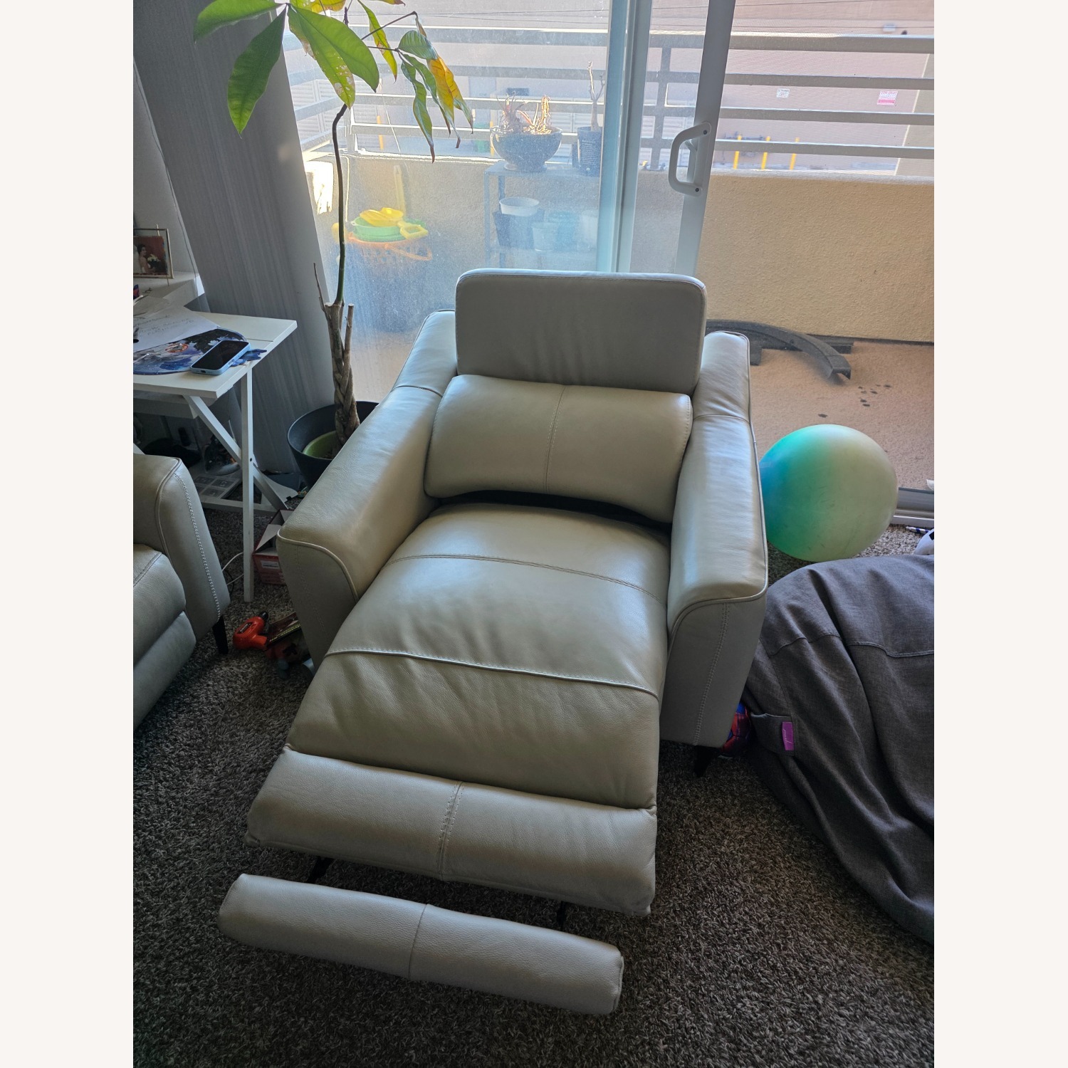 Living Spaces Light Gray Chair  - image-3