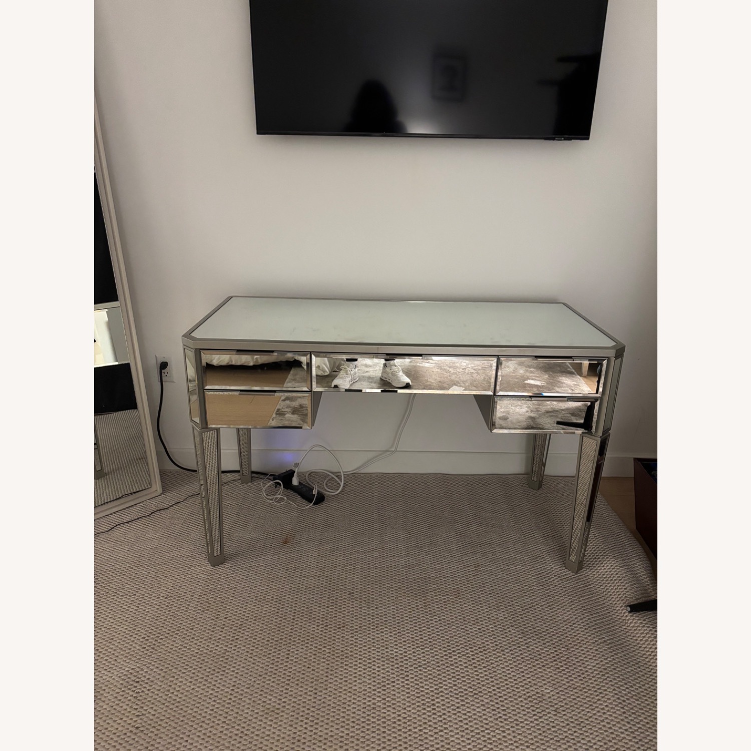 Pottery Barn Teen Mirrored Glass Desk - image-3