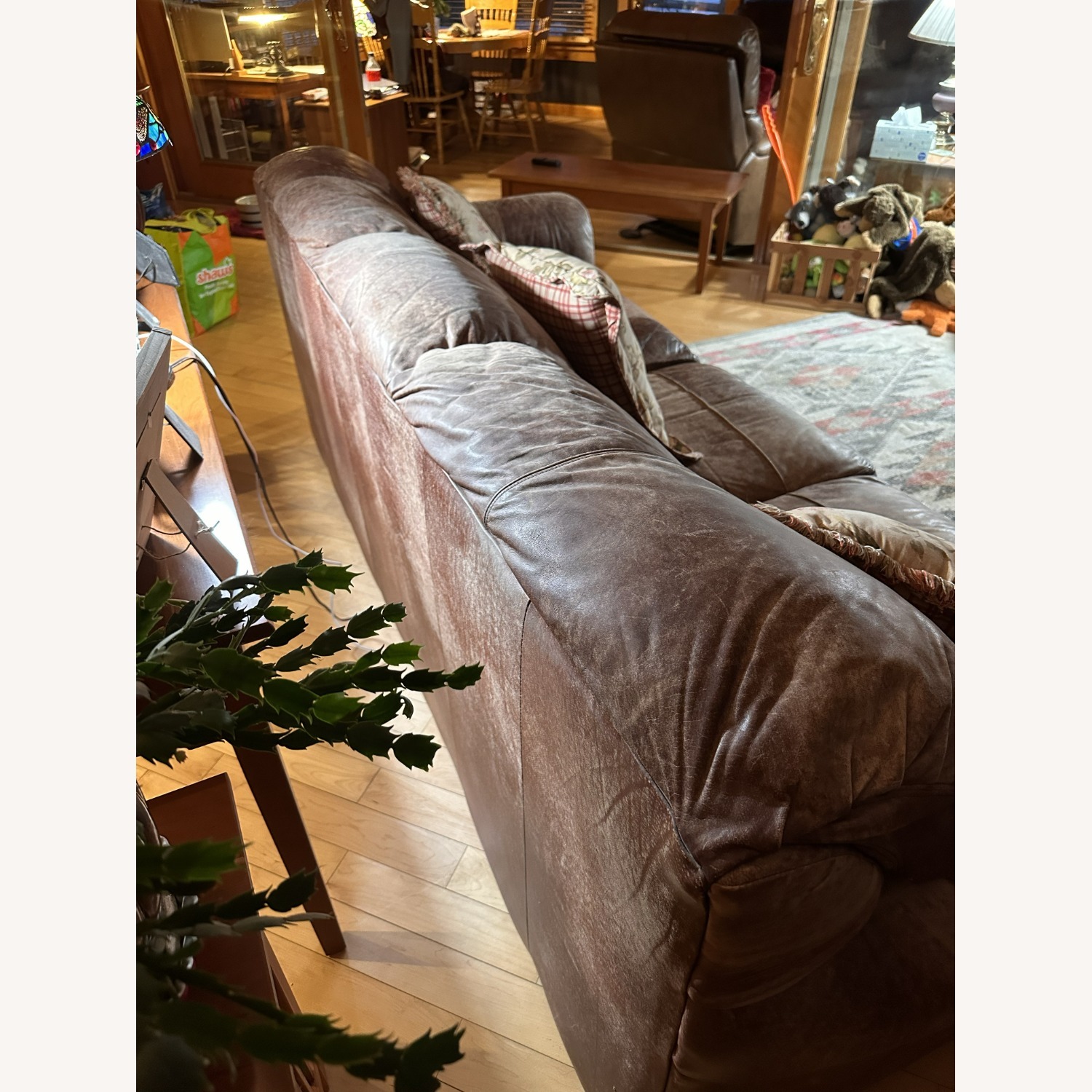 Flexsteel Light Brown Leather Sleeper Sofa - image-8