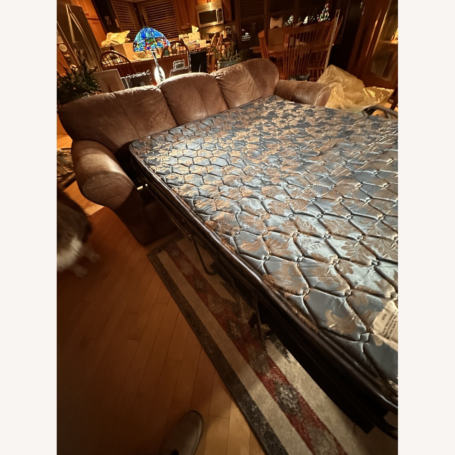 Flexsteel Light Brown Leather Sleeper Sofa - image-5