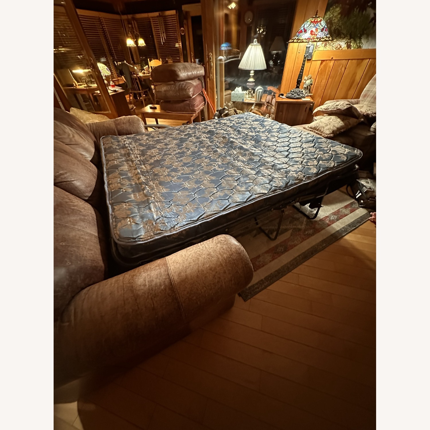 Flexsteel Light Brown Leather Sleeper Sofa - image-4