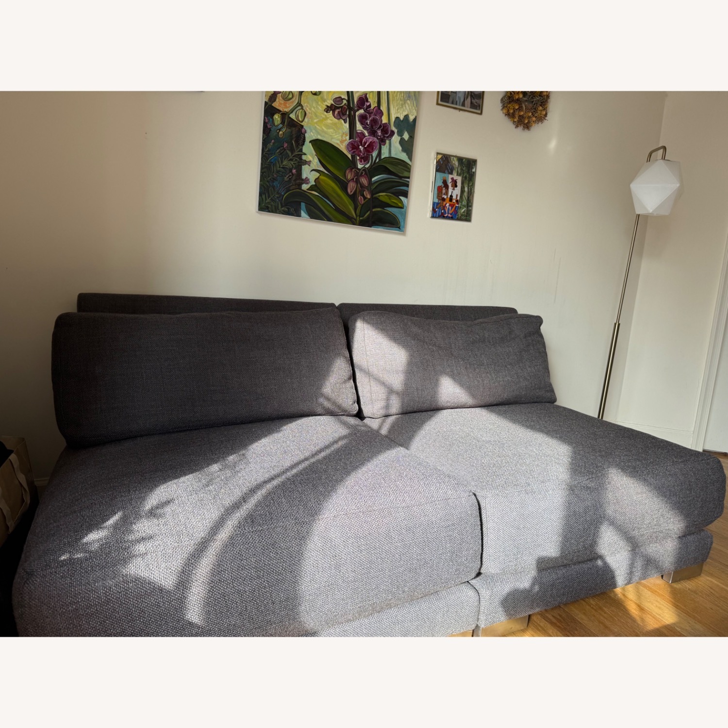 CB2 Dark Gray Fabric Sectional Sofa - image-1