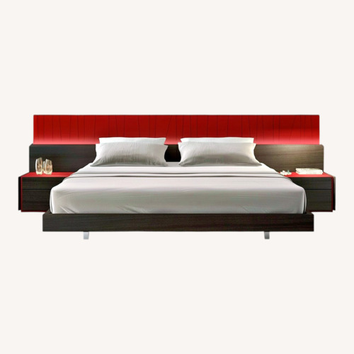 Used Wade Logan Mcgruder Red Wood King Bed  for sale on AptDeco