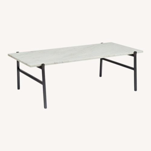 Used CB2 Slab White Marble Top Coffee Table  for sale on AptDeco