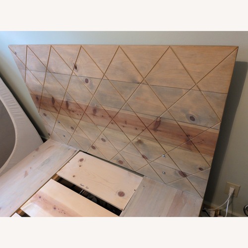 Used Handmade Natural Wood Queen Bed With Headboard for sale on AptDeco