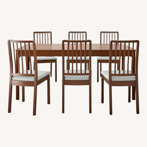 Used IKEA Ekedalen Dark Brown Wood Dining Set for sale on AptDeco