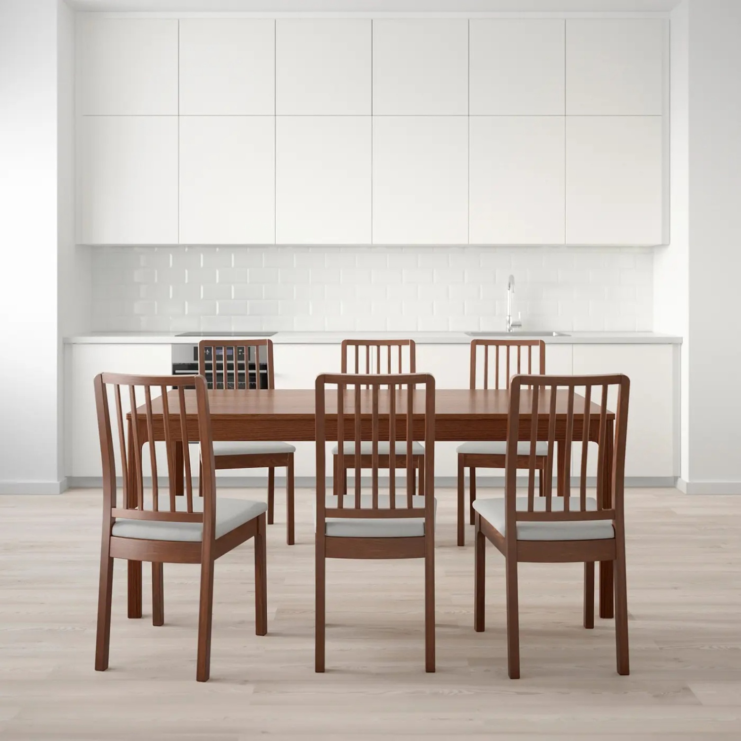 IKEA Ekedalen Dark Brown Wood Dining Set - image-5