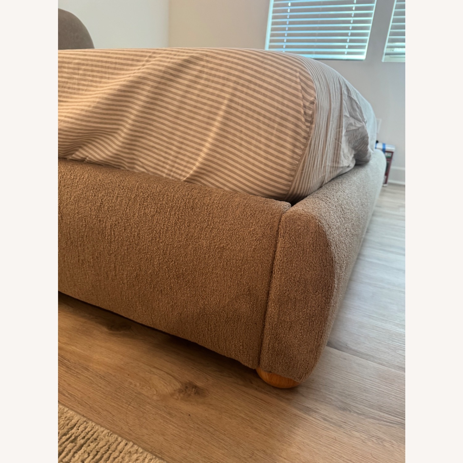 All Modern Light Brown Boucle Queen Bed - image-4