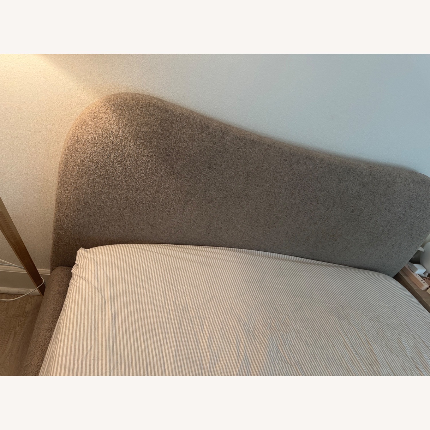All Modern Light Brown Boucle Queen Bed - image-2