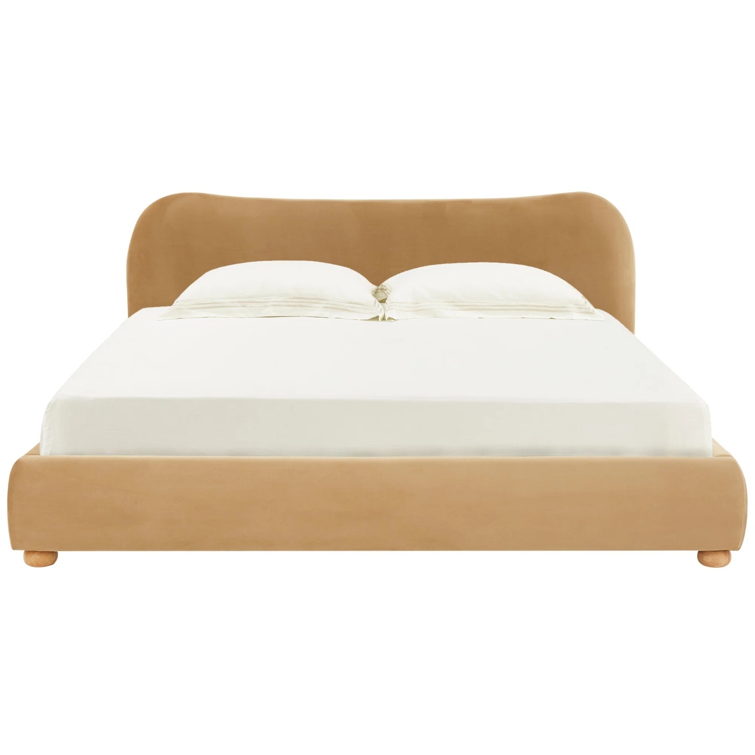 All Modern Light Brown Boucle Queen Bed - image-5