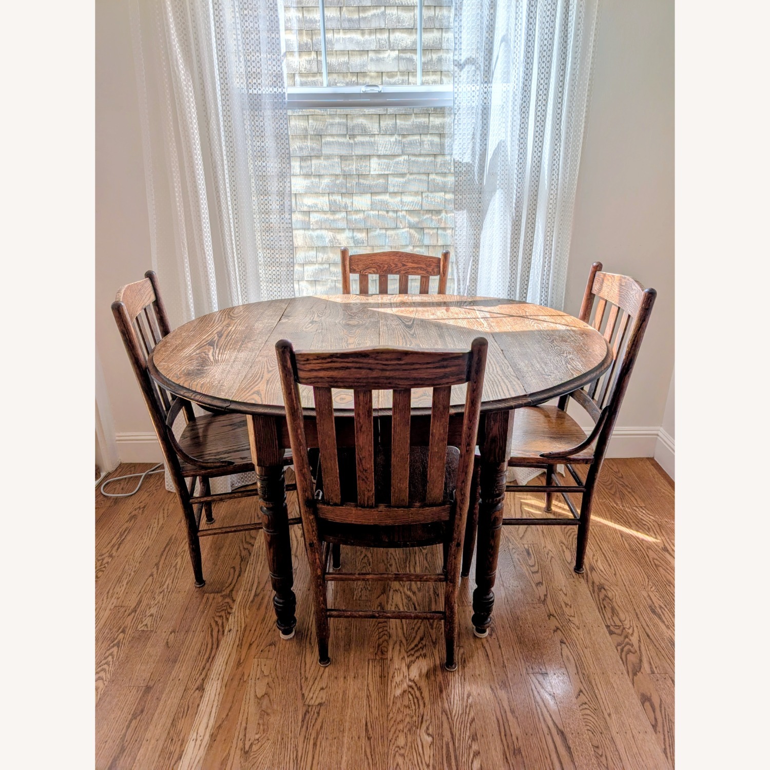 Solid Wood Vintage Dining Table and Chairs - image-6
