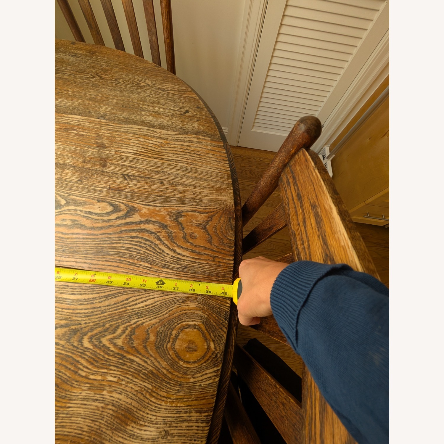 Solid Wood Vintage Dining Table and Chairs - image-2