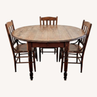 Solid Wood Vintage Dining Table and Chairs