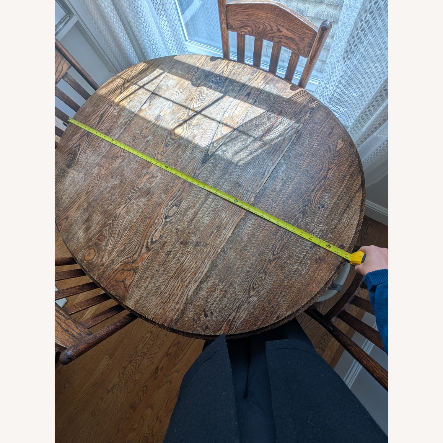 Solid Wood Vintage Dining Table and Chairs - image-5