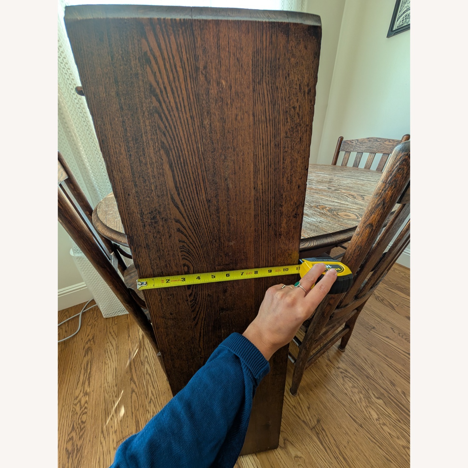 Solid Wood Vintage Dining Table and Chairs - image-4