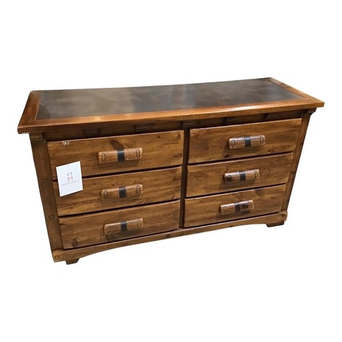 Used Links-Taylor Rawhide Wagon Wheel 6-Drawer Dresser for sale on AptDeco