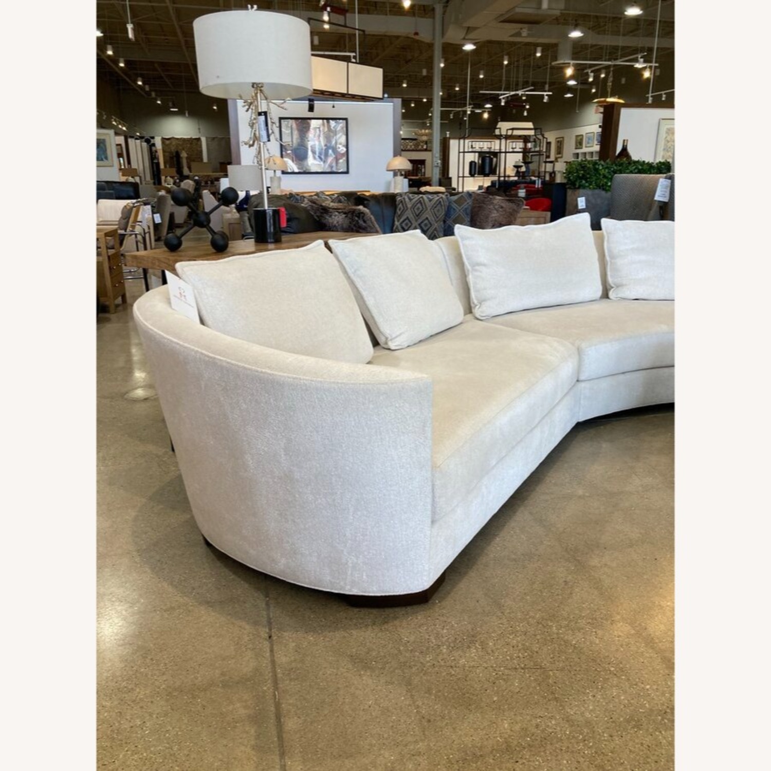 Custom Chenille Curved 3pc Sectional Cream  - image-11